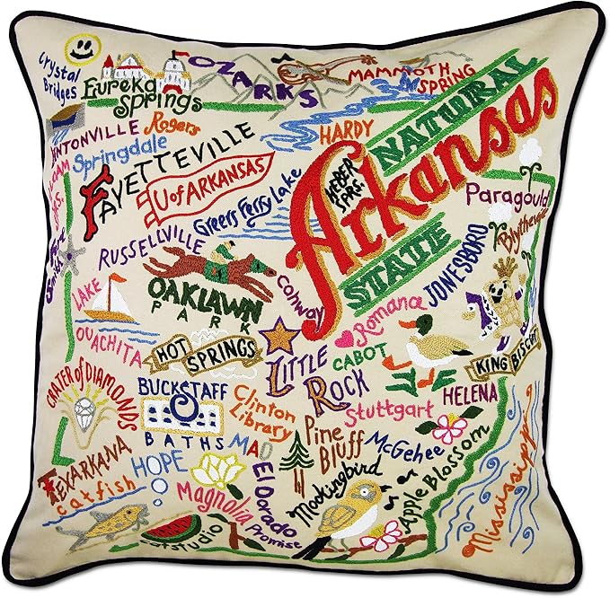 Catstudio Arkansas Embroidered Decorative Throw Pillow