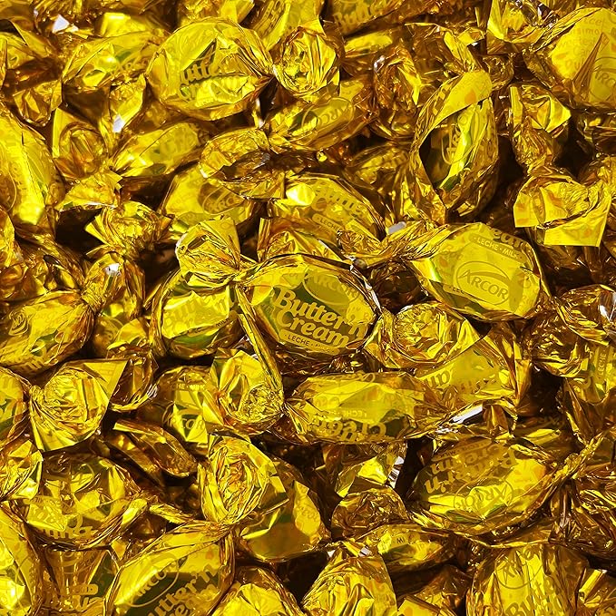 Holiday Special Butter Cream Hard Candy - 6 lbs - Classic Butter n' Cream Old School Butterscotch Hard Candies - Bulk American Vintage Halloween Candy Assortment - Individually Wrapped, 96 oz.