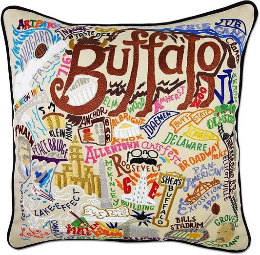 Catstudio Buffalo Embroidered Decorative Throw Pillow