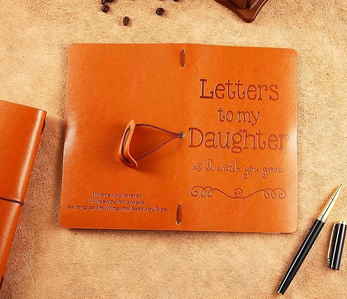 FYSIA Daughter Gift-Baby Journal Gift Shower for Daughter-Letters to My Daughter,As I Watch You Grow-Baby Girl Keepsake-Mother to Daughter Gift-Refillable Photo Diary Journal-Memory Notebook Gift