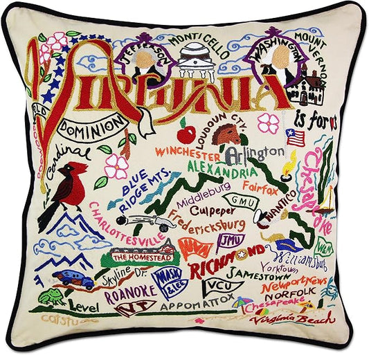 Catstudio Virginia Embroidered Decorative Throw Pillow