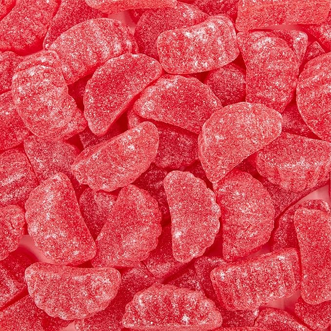 Cherry Slices Jelly Candy | 2 Pound Bag | Soft Sugar Dusted Fruit Slices with Classic Cherry Flavor | Fruit Jellies for Candy Buffets, Decoration, and Party Favors