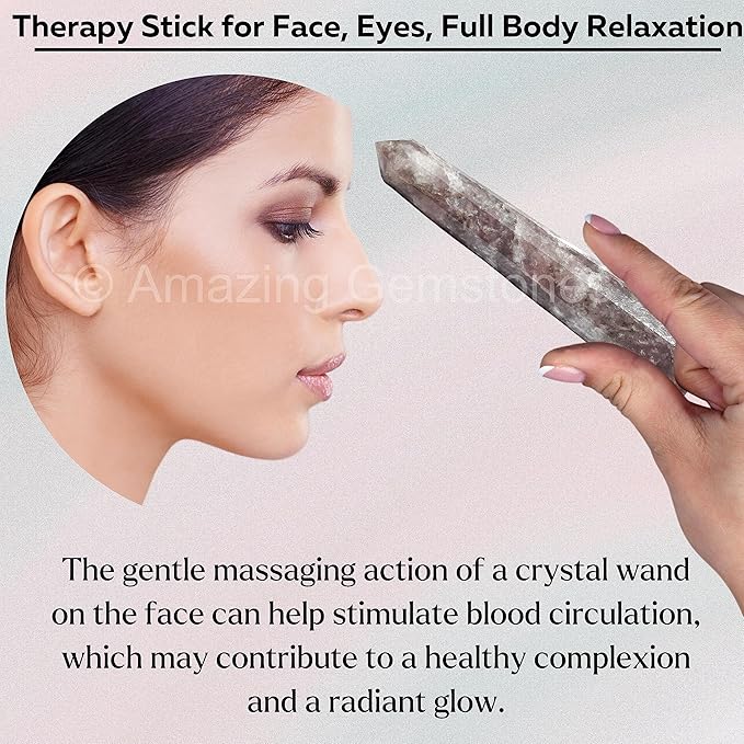 Amazing Gemstone Lepidolite Crystal Wand Massage Stick - Pelvic Wand Gua Sha for Adults - Crystals and Healing Stones Massage Wands for Adults Gifts (Pointed)