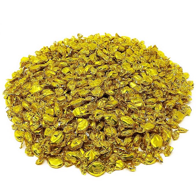 Holiday Special Butter Cream Hard Candy - 6 lbs - Classic Butter n' Cream Old School Butterscotch Hard Candies - Bulk American Vintage Halloween Candy Assortment - Individually Wrapped, 96 oz.